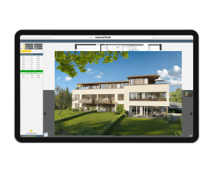 Wohnungsfinder 3D Bodenvisualisierung Mehrfamilienhaus